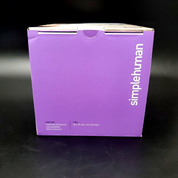 Simplehuman 1.5 Liter / 0.4 Gallon Mini Countertop Trash Can, Brushed Stainless - Picture 11 of 12